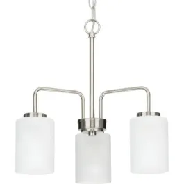 Progress Lighting Merry 3-Light Chandelier - 120V - Brushed Nickel