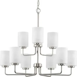 Progress Lighting Merry 9-Light Chandelier - 120V - Brushed Nickel