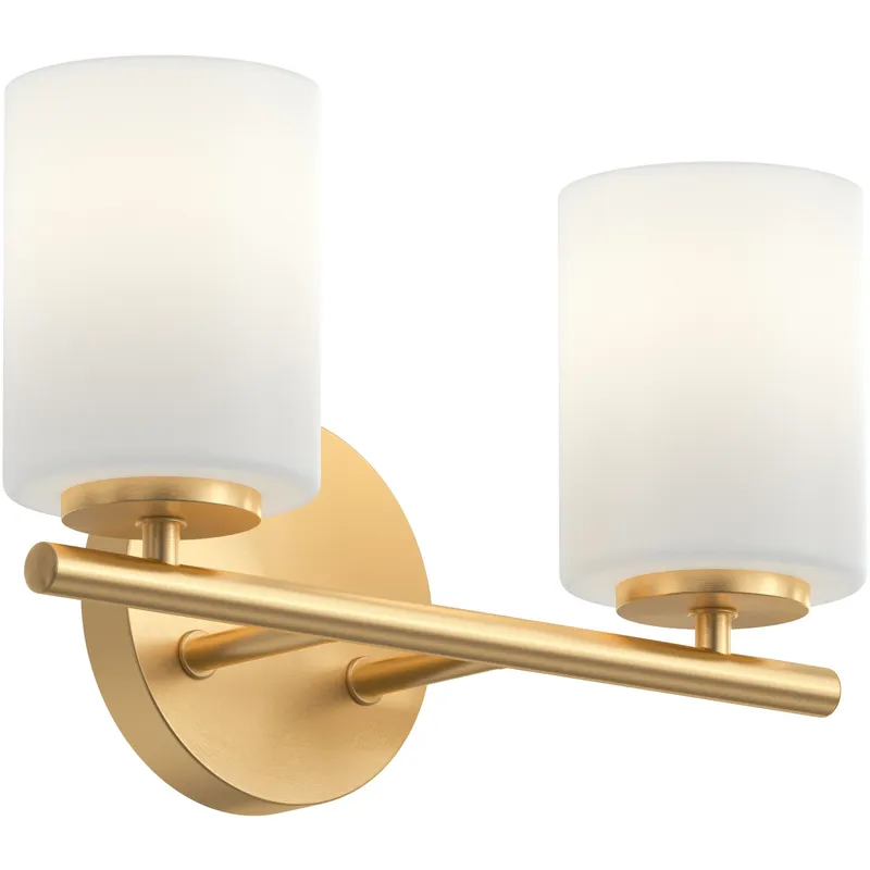 Replay 2 Light 13 inch Brushed Gold Bath & Vanity Light Wall Light