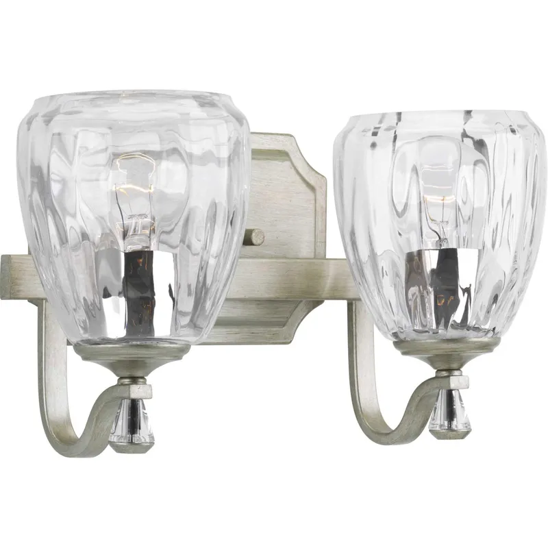 Anjoux 2 Light 14 inch Silver Ridge Bath Vanity Wall Light