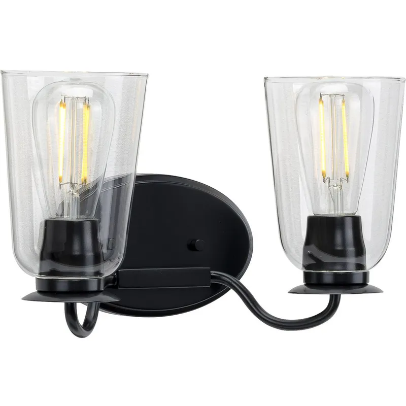 Durrell 2 Light 13.5 inch Matte Black Bath Vanity Wall Light