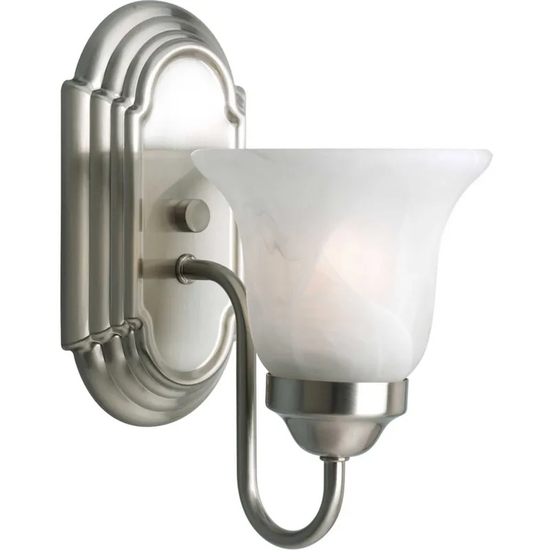 Alabaster Glass 1 Light 5.25 inch Brushed Nickel Bath Vanity Wall Light