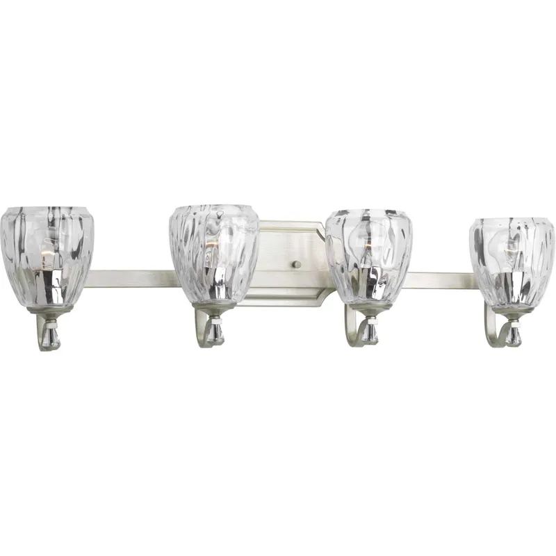 Anjoux 4 Light 32 inch Silver Ridge Bath Vanity Wall Light