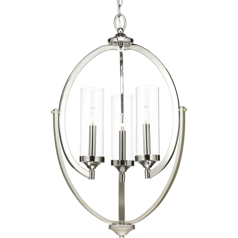 Evoke 3 Light 17.63 inch Polished Nickel Chandelier Ceiling Light, Design Series