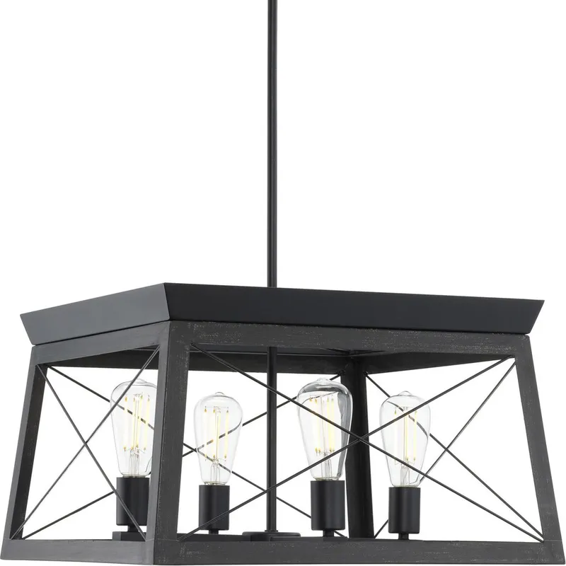 Briarwood 4 Light 20 inch Textured Black Chandelier Ceiling Light