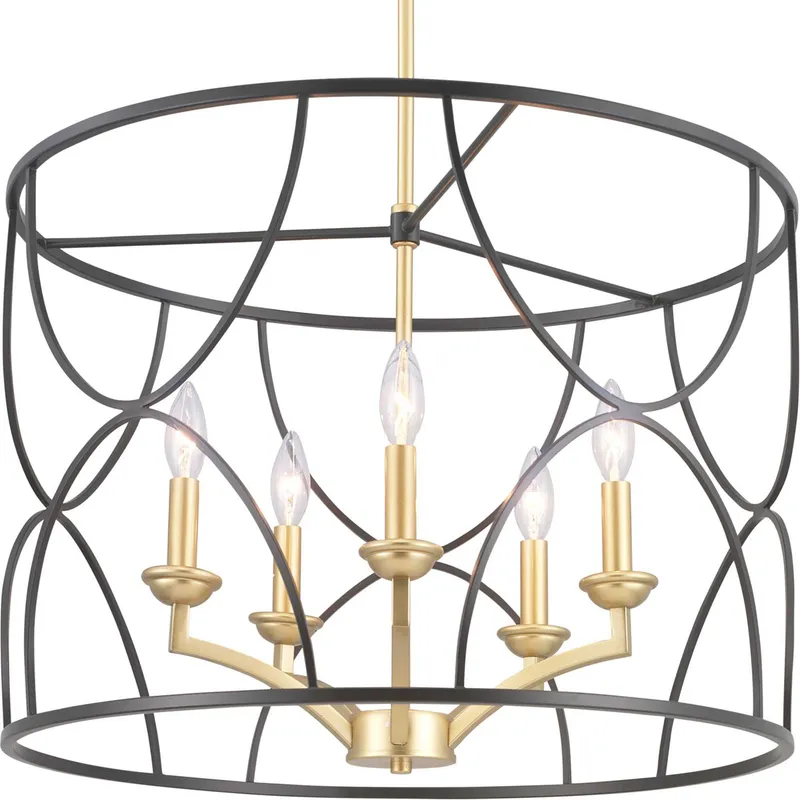 Landree 5 Light 23 inch Matte Black Chandelier Ceiling Light