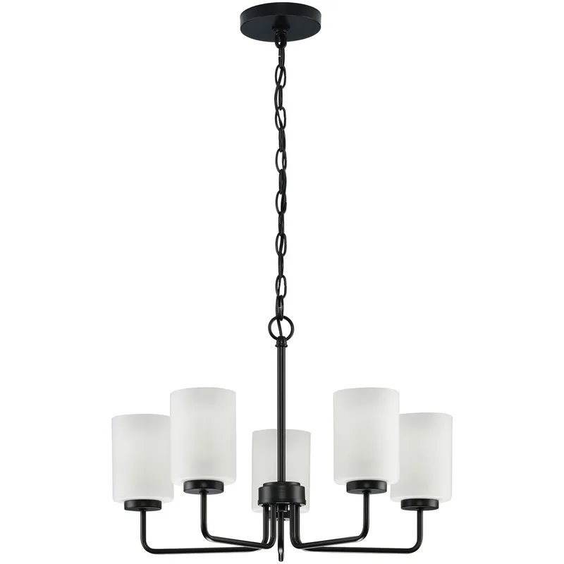Merry 5 Light 22.12 inch Matte Black Chandelier Ceiling Light