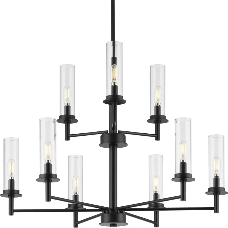 Kellwyn 9 Light 28 inch Matte Black Chandelier Ceiling Light