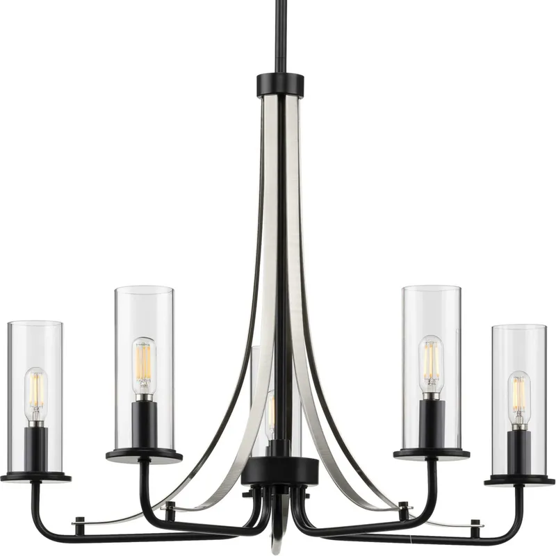 Riley 5 Light 24 inch Matte Black Chandelier Ceiling Light
