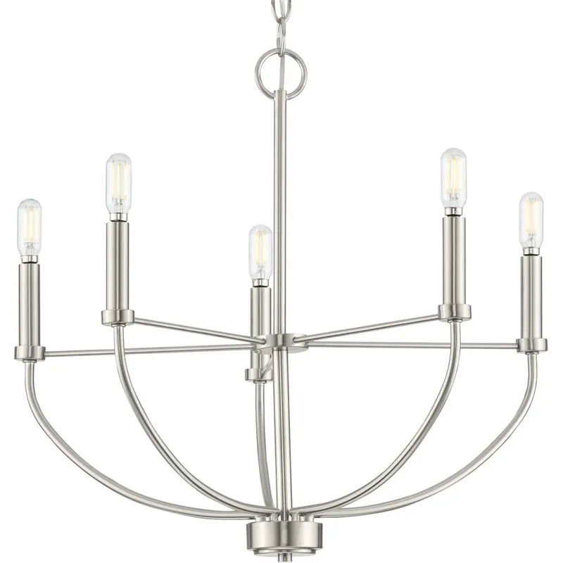 Leyden 5 Light 22.38 inch Brushed Nickel Chandelier Ceiling Light
