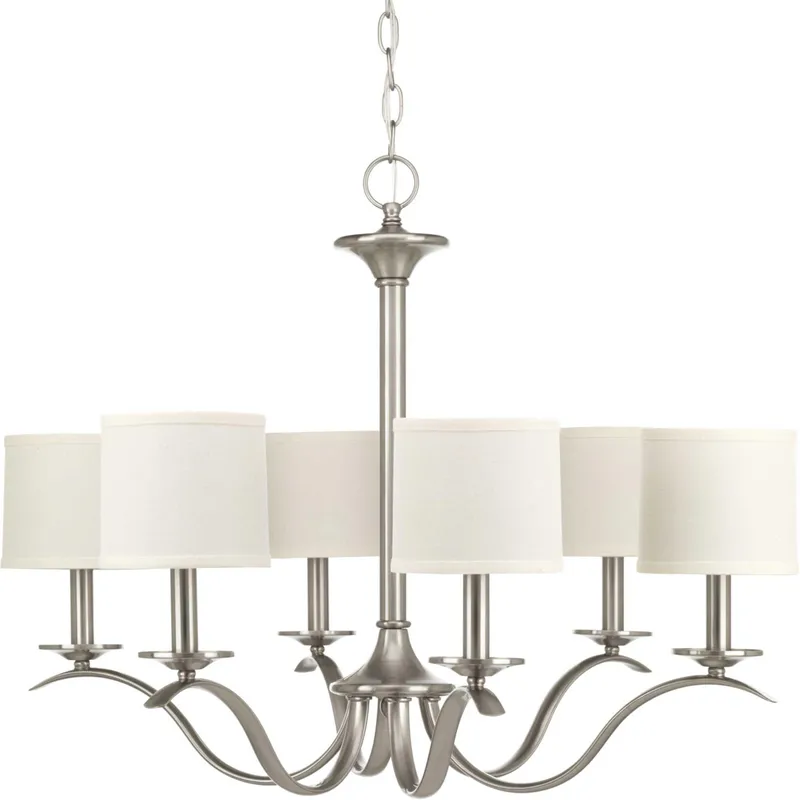 Inspire 6 Light 30 inch Brushed Nickel Chandelier Ceiling Light
