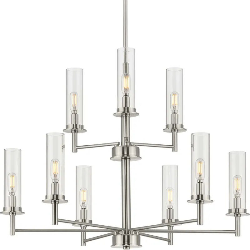 Kellwyn 9 Light 28 inch Brushed Nickel Chandelier Ceiling Light