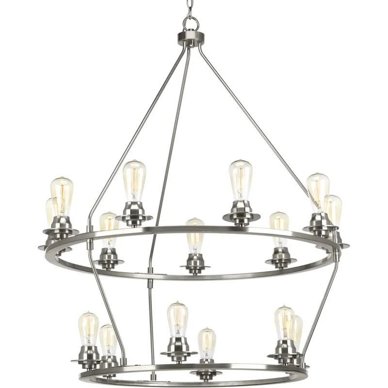 Debut 15 Light 36 inch Brushed Nickel Chandelier Ceiling Light, Design Series