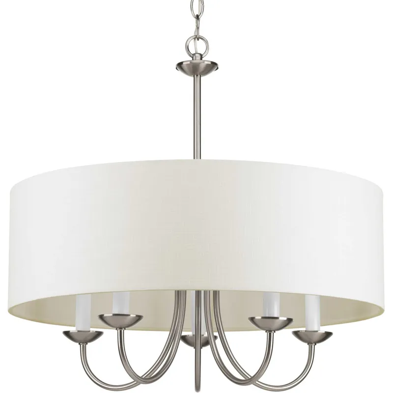 Drum Shade 5 Light 21.63 inch Brushed Nickel Chandelier Ceiling Light