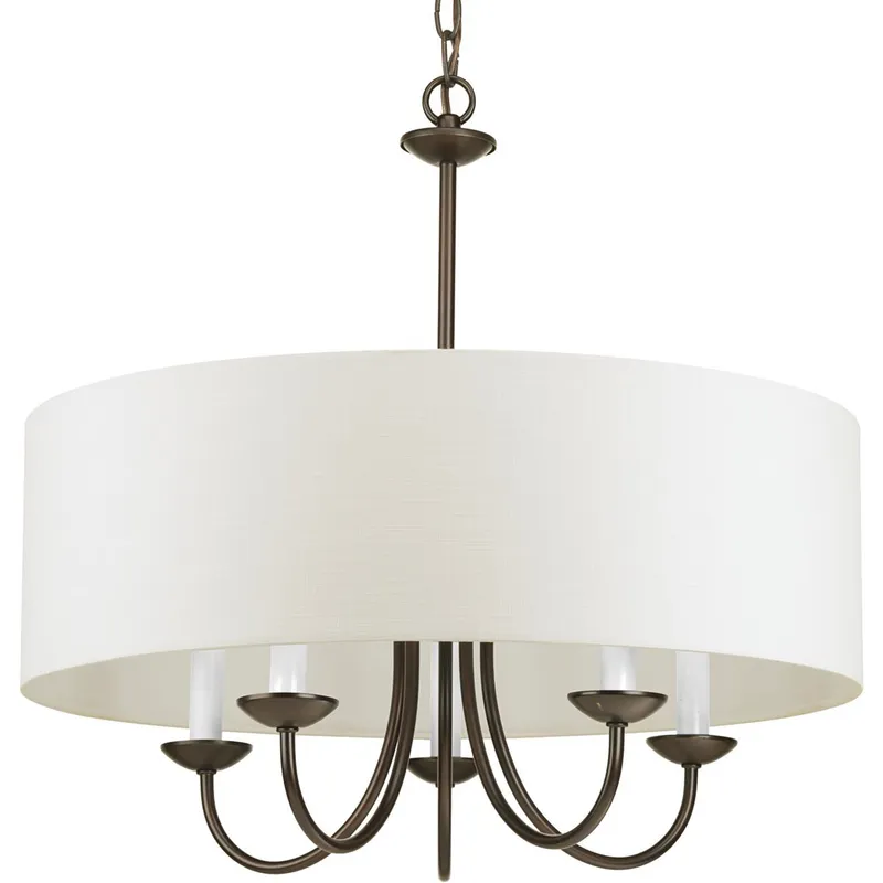 Drum Shade 5 Light 21.63 inch Antique Bronze Chandelier Ceiling Light