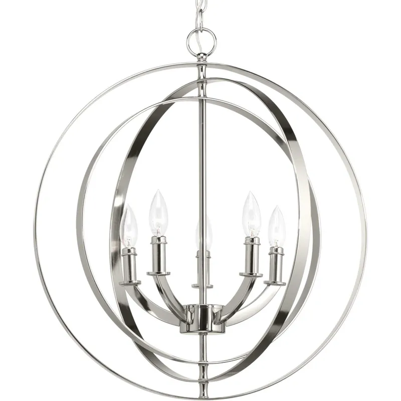 Equinox 5 Light 22 inch Polished Nickel Foyer Pendant Ceiling Light