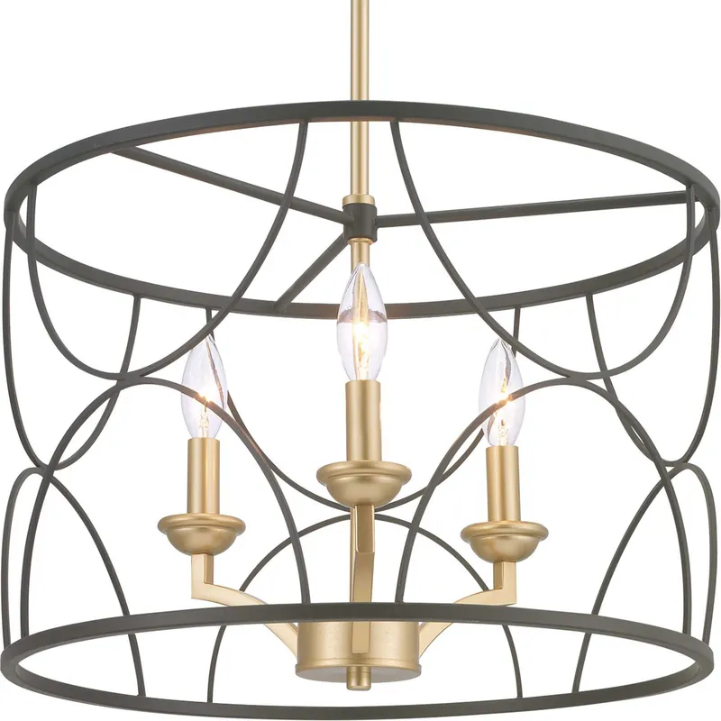 Landree 3 Light 18 inch Matte Black Chandelier Ceiling Light