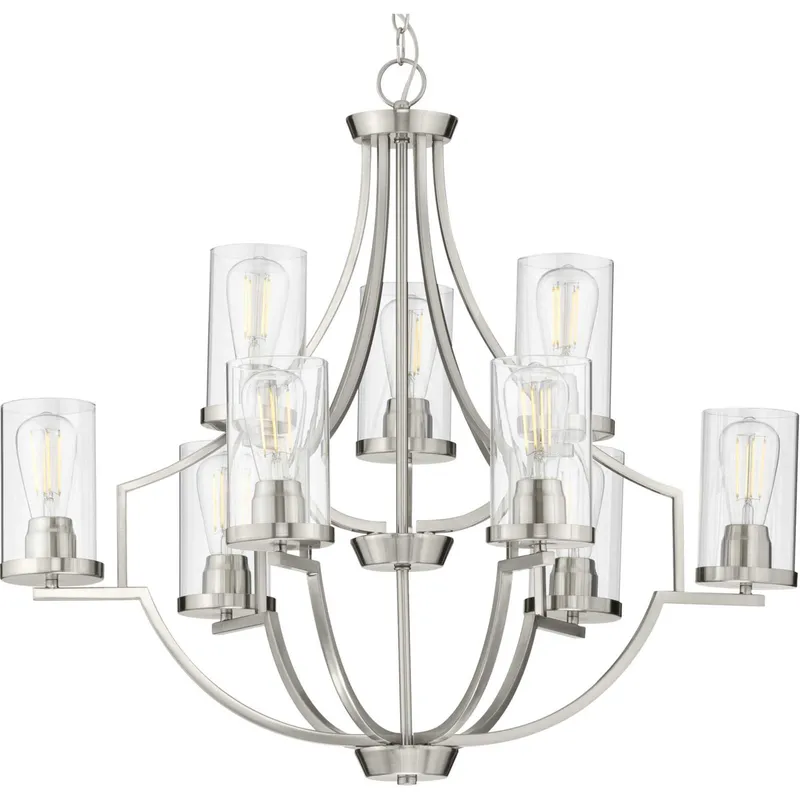 Lassiter 9 Light 32 inch Brushed Nickel Chandelier Ceiling Light