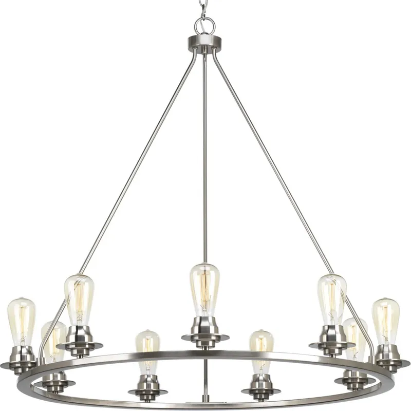 Debut 9 Light 36 inch Brushed Nickel Chandelier Ceiling Light, Design Series