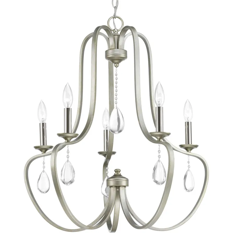 Anjoux 5 Light 24.63 inch Silver Ridge Chandelier Ceiling Light