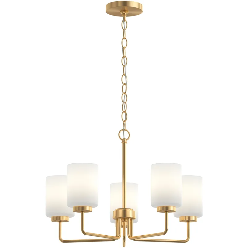 Merry 5 Light 22 inch Brushed Gold Chandelier Ceiling Light