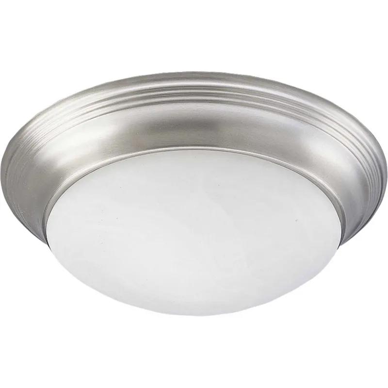 Alabaster Glass 1 Light 11.5 inch Brushed Nickel Flush Mount Ceiling Light