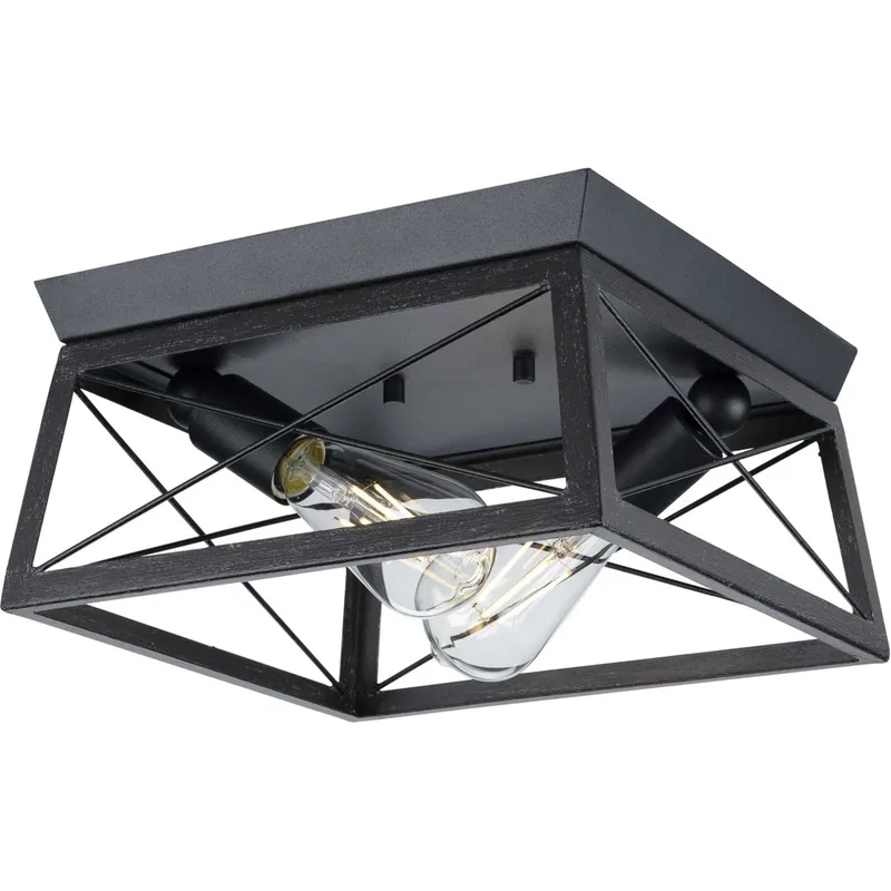 Briarwood 2 Light 12 inch Textured Black Flush Mount Ceiling Light
