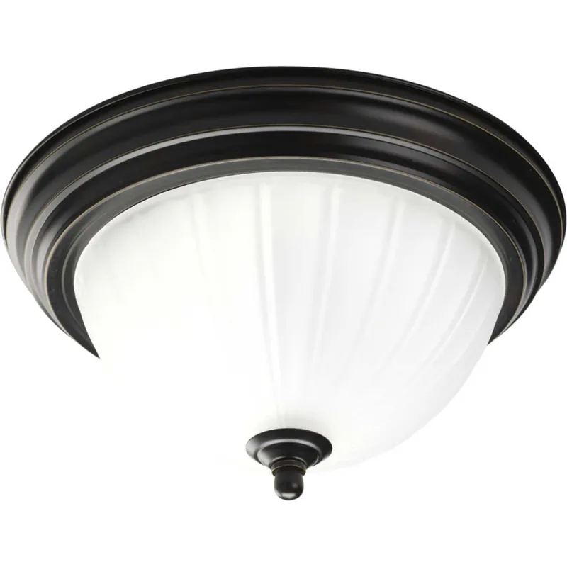 Melon 1 Light 11.38 inch Antique Bronze Flush Mount Ceiling Light