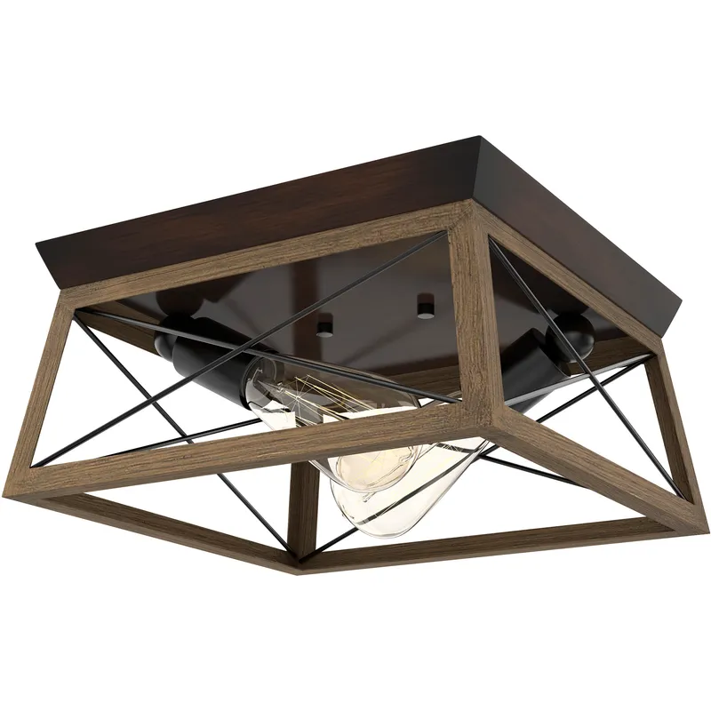 Briarwood 2 Light 12 inch Antique Bronze Flush Mount Ceiling Light
