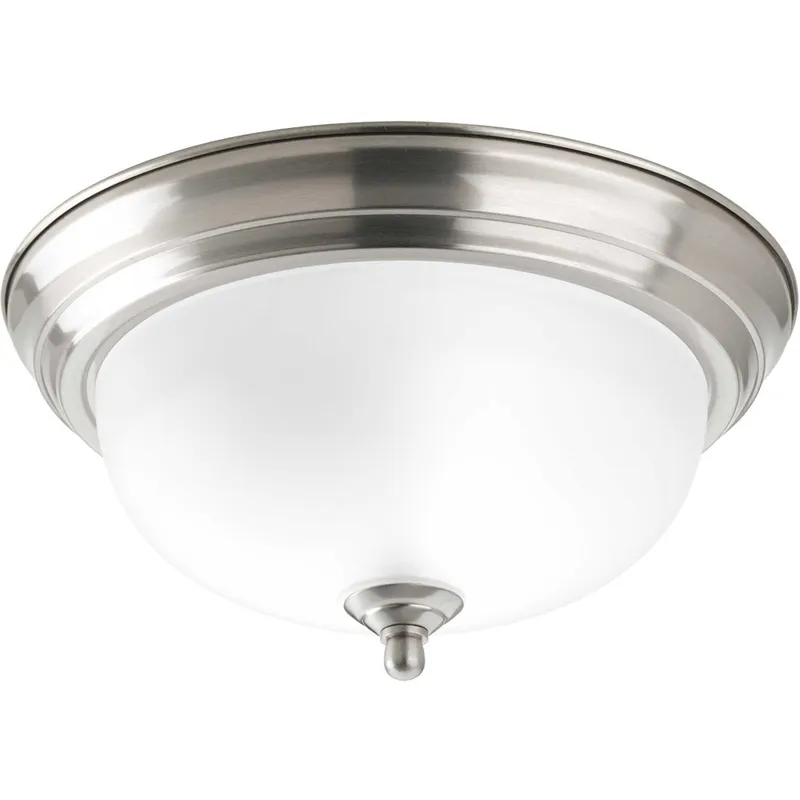 Dome Glass CTC 1 Light 11.38 inch Brushed Nickel Flush Mount Ceiling Light in Etched