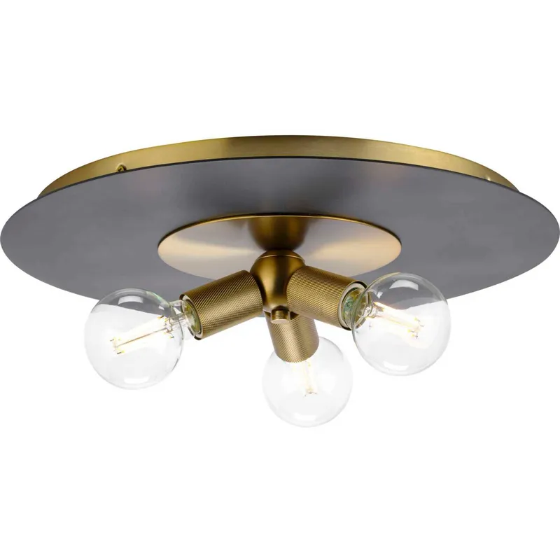 Trimble 3 Light 18 inch Brushed Bronze Flush Mount Ceiling Light, Design Series