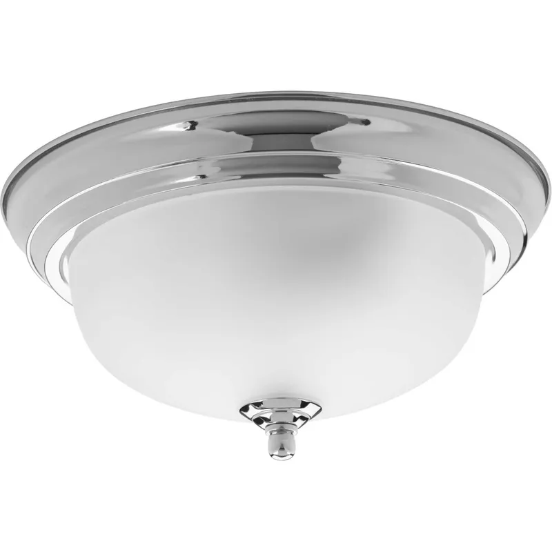 Dome Glass CTC 1 Light 11.38 inch Polished Chrome Flush Mount Ceiling Light in Etched
