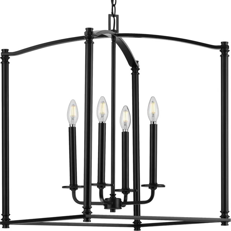 Winslett 4 Light 19.63 inch Matte Black Foyer Pendant Ceiling Light