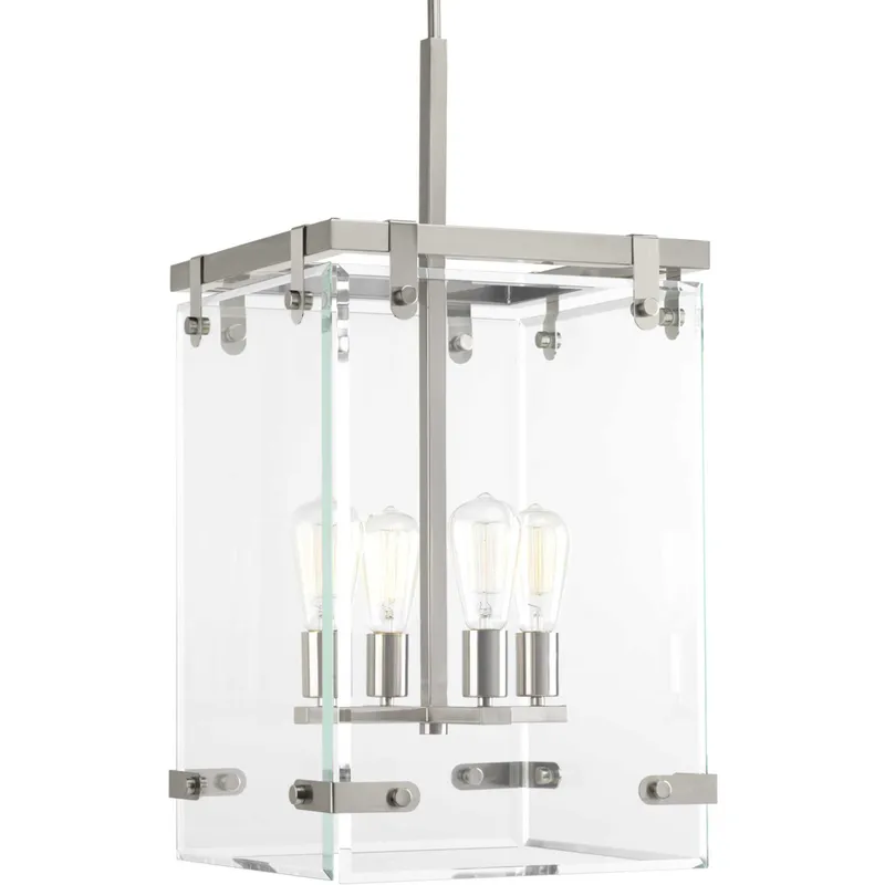 Glayse 4 Light 14.75 inch Brushed Nickel Foyer Pendant Ceiling Light, Design Series