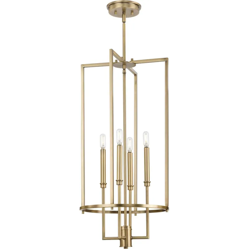 Elara 4 Light 15 inch Vintage Brass Foyer Light Ceiling Light