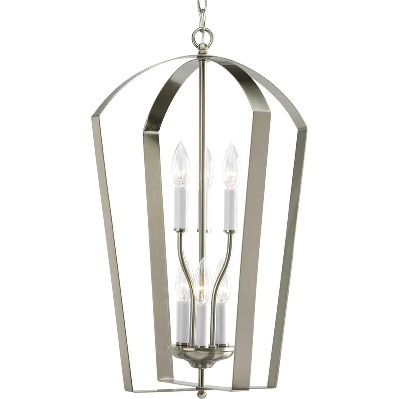 Gather 6 Light 15 inch Brushed Nickel Foyer Pendant Ceiling Light
