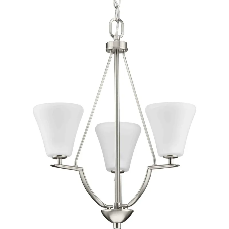 Bravo 3 Light 18 inch Brushed Nickel Foyer Chandelier Ceiling Light