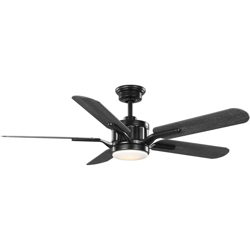 Claret 54 inch Black with Distressed Ebony/Grey Weathered Wood Blades Ceiling Fan