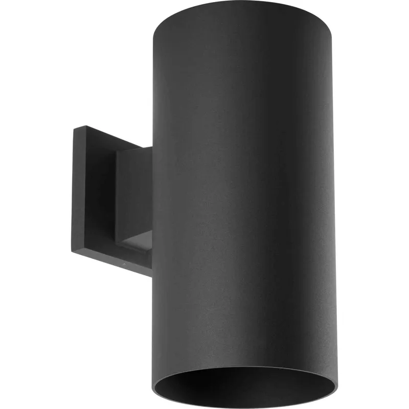 Cylinder Outdoor Wall Cylinder in Black, LED Lamping, Progress LED