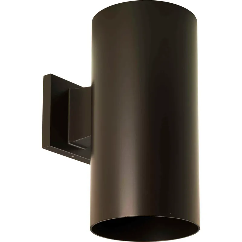 Cylinder Outdoor Wall Cylinder in Antique Bronze, LED Lamping, Progress LED