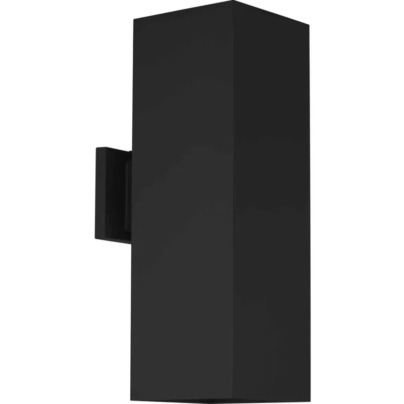 6IN CYL SQRS Up/Down Outdoor Wall Light in Black