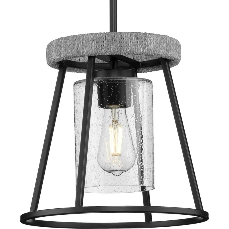 Laramie 1 Light 12 inch Matte Black Pendant Ceiling Light, Design Series