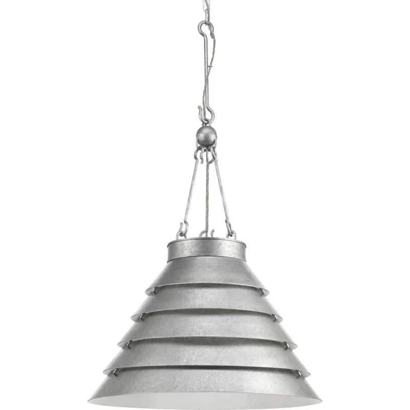 Point Dume Surfrider 3 Light 24.88 inch Galvanized Pendant Ceiling Light, Design Series