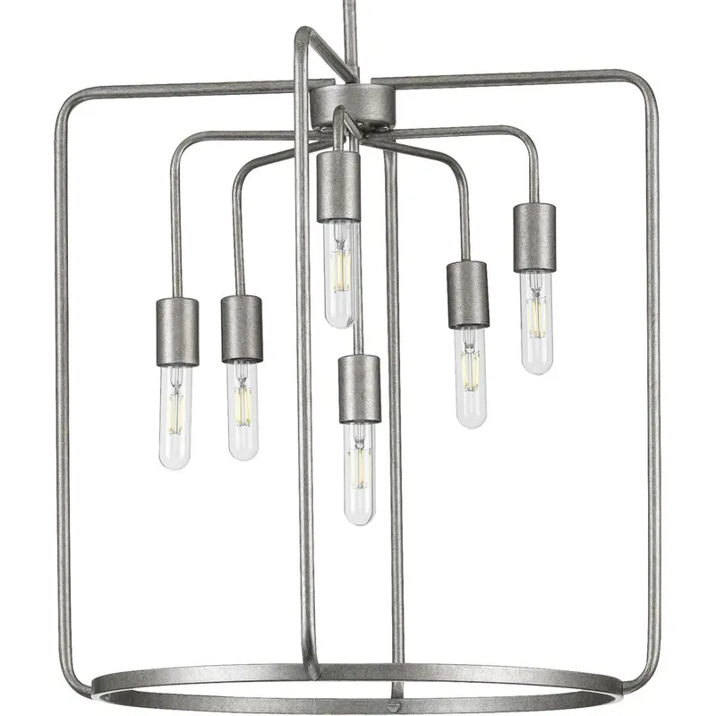 Bonn 6 Light 22 inch Galvanized Pendant Ceiling Light