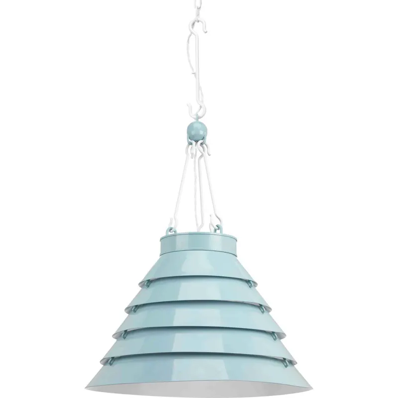 Point Dume Surfrider 3 Light 24.88 inch Matte Blue Enamel Pendant Ceiling Light, Design Series
