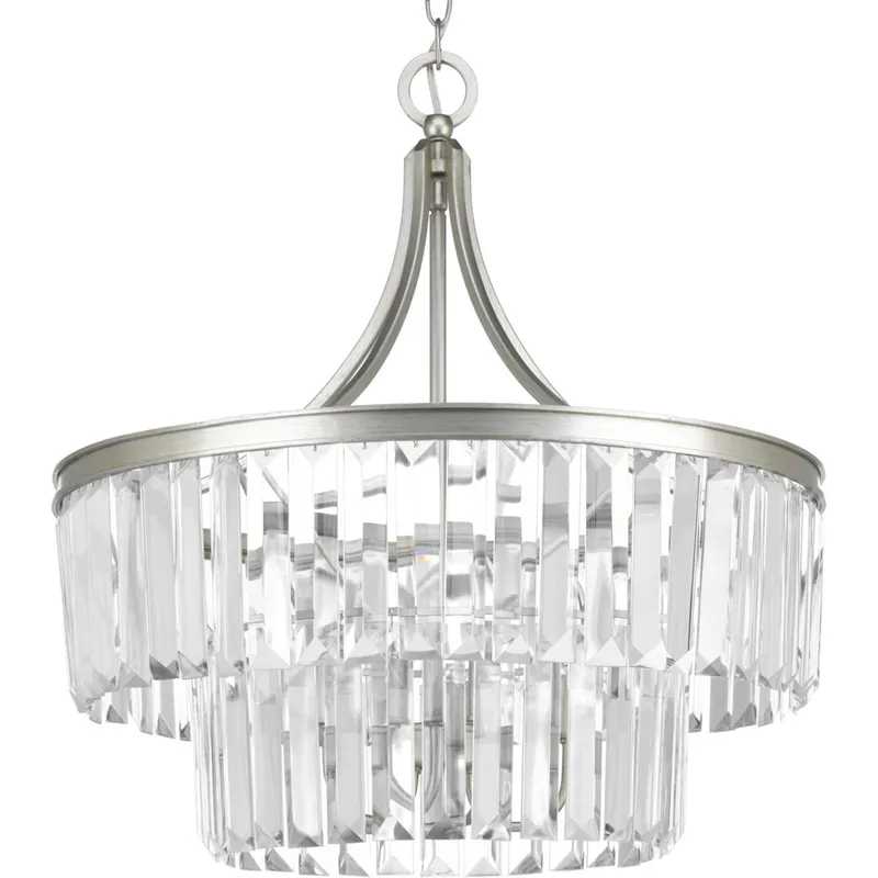 Glimmer 5 Light 22.25 inch Silver Ridge Pendant Ceiling Light, Design Series