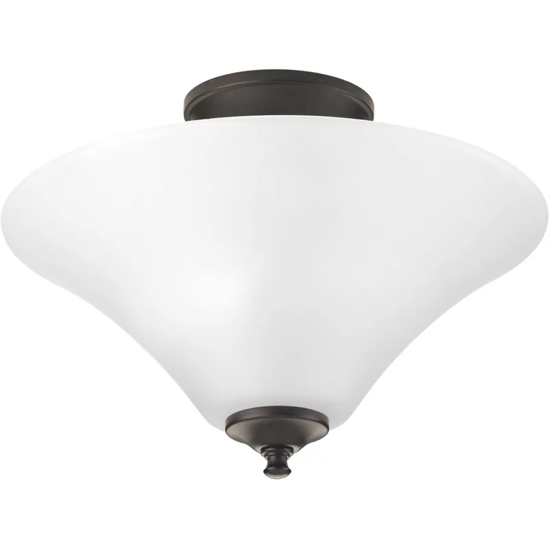 Joy 2 Light 13.31 inch Antique Bronze Semi-Flush Mount Ceiling Light