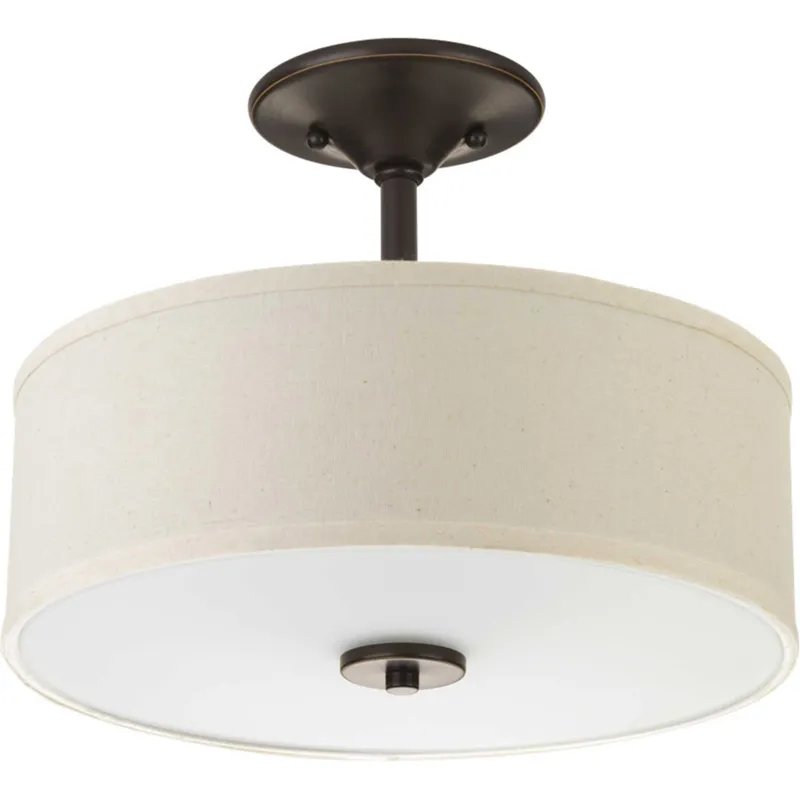Inspire 2 Light 13 inch Antique Bronze Semi-Flush Mount Ceiling Light