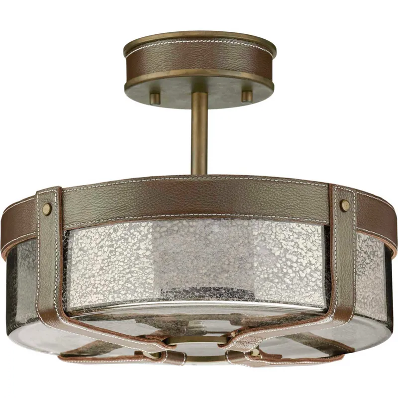 Point Dume Rockdance 4 Light 14.38 inch Aged Brass Semi-Flush Mount Ceiling Light, Design Series