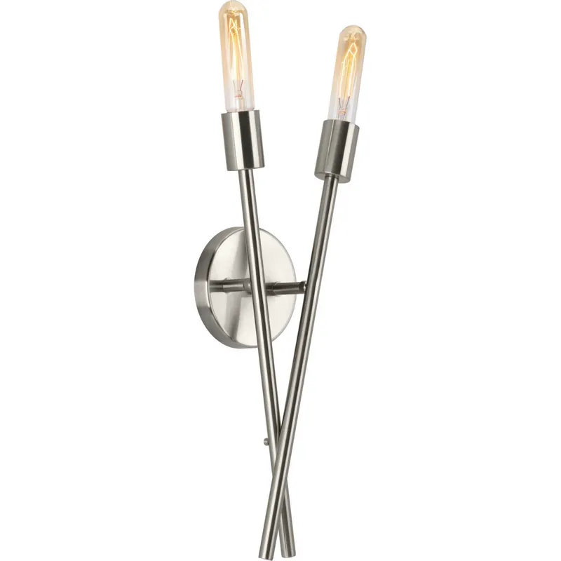 Astra 2 Light 7 inch Brushed Nickel Wall Bracket Wall Light, Design Series